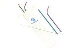 Rainbow-Colored Stainless Steel Straws, Extra Long and Regular