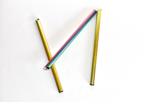 Rainbow-Colored Smoothie/Boba Straw with Angled Tip