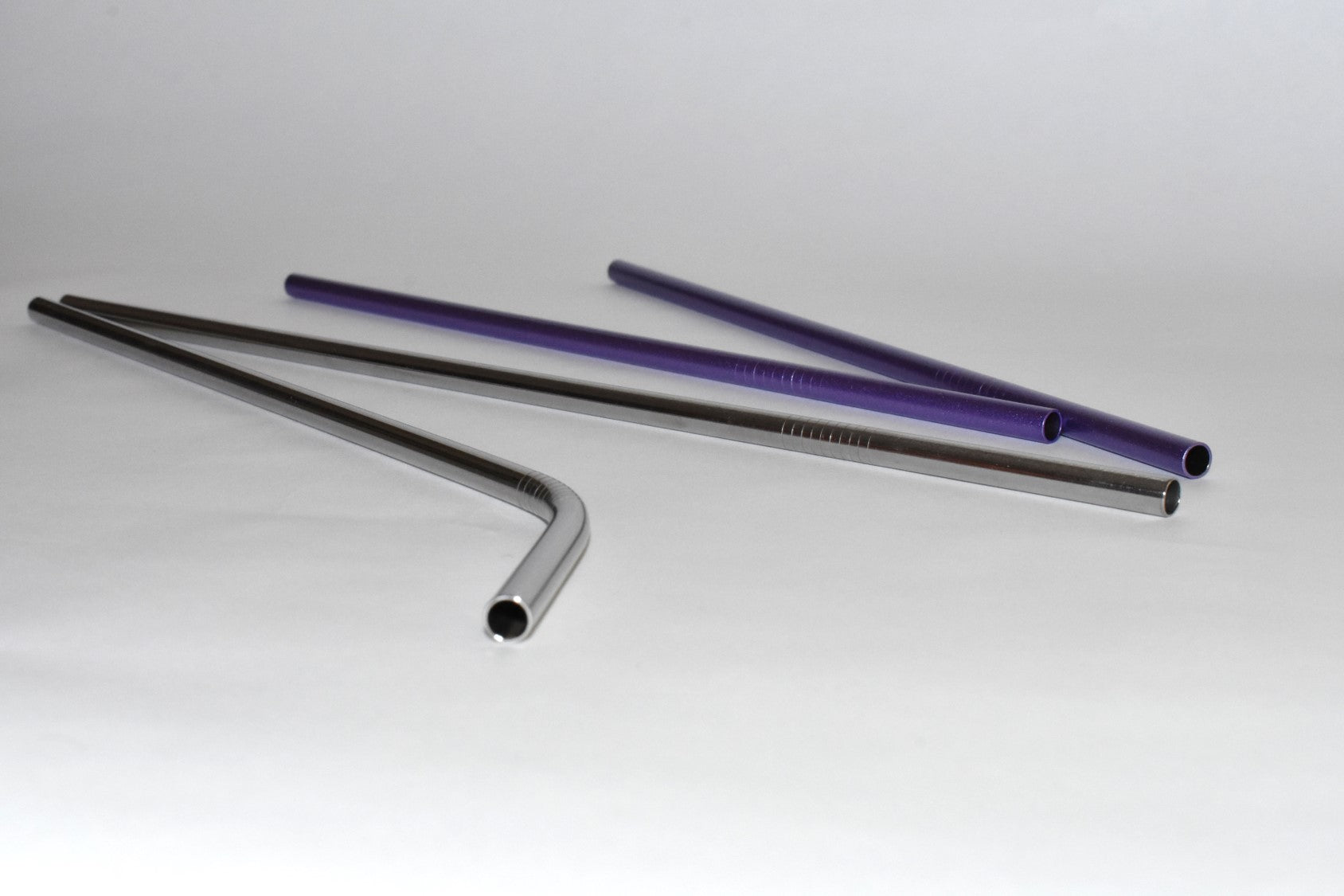 Lilac Purple and Silver Stainless Steel Straws : Silver Lining Collection