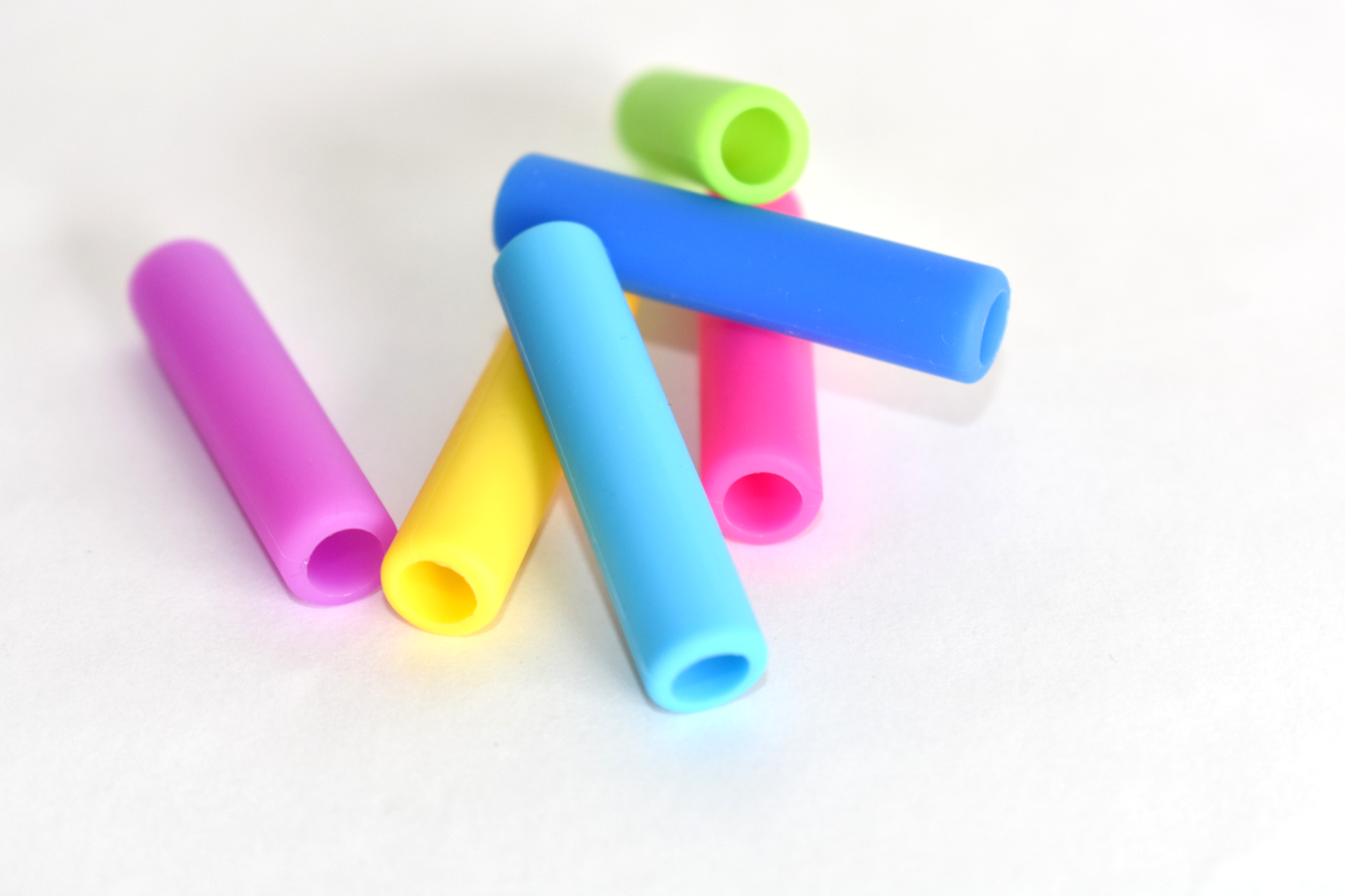 Silicone Boba Straw Tips in a 6-pack of Mixed Colors : Silicone